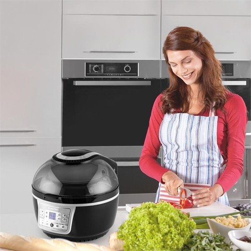 HOT: INFRAROT HALOGEN HEIßLUFT BACK OFEN FRITEUSE GARGERÄT KOCHTOPF GRAU-SCHWARZ - Bild 4 von 11