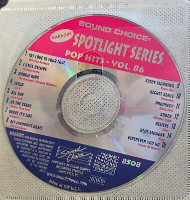 SC8508 POP  HITS    SOUND CHOICE  KARAOKE CDG LOT SC