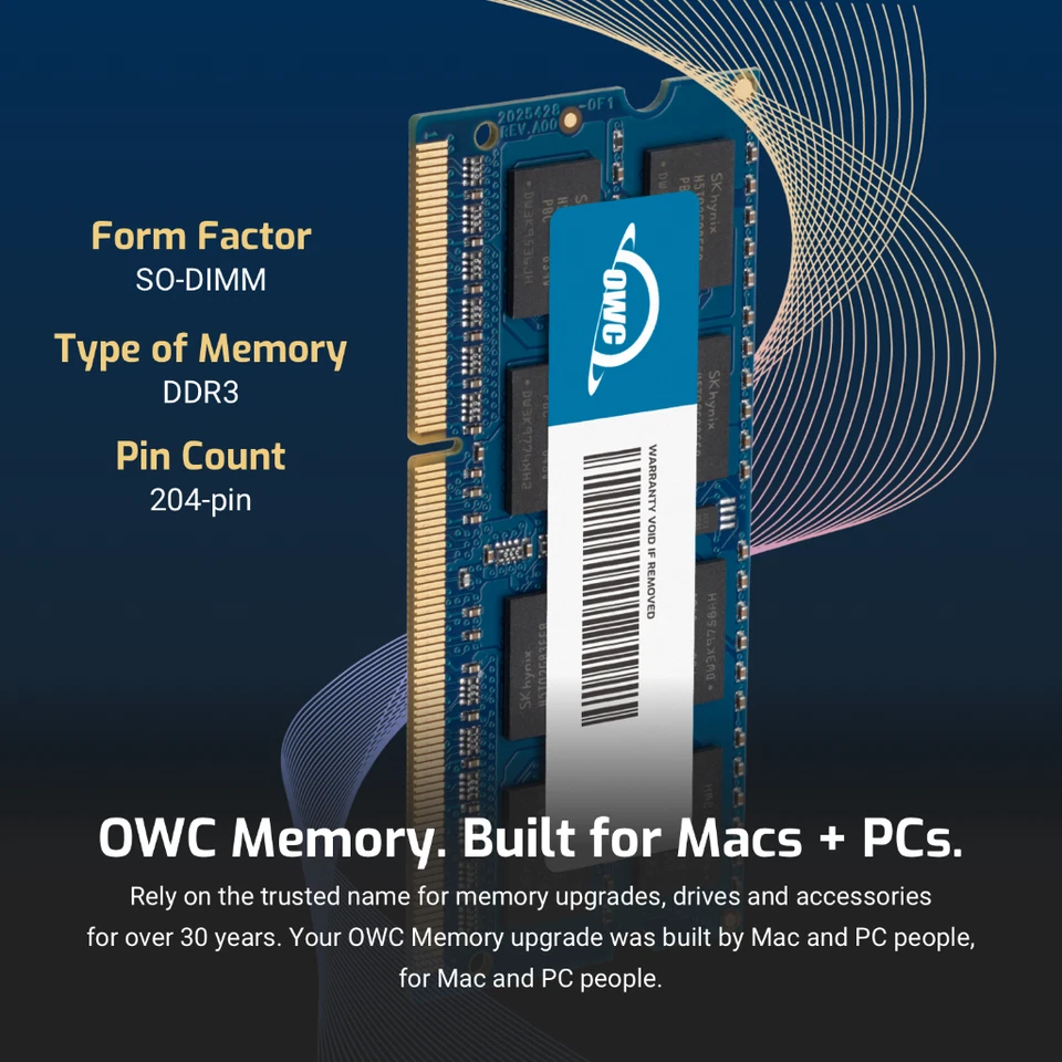 OWC 32GB (2x16GB) DDR3L 1866MHz 2Rx8 Non-ECC SODIMM 204pin Memory RAM - Image 3 of 4