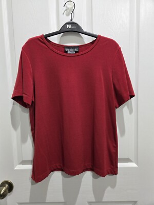 Dialogue Womens Medium Red blouse; short sleeve; dressy