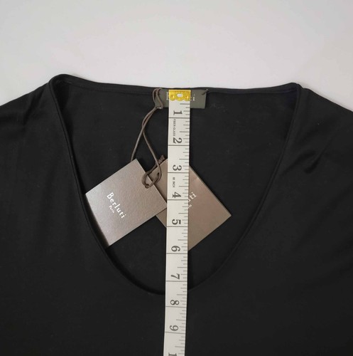 Berluti Men's Black T-shirt-Long Sleeves-Cuffed-U/Scoop Neck- Cotton-52-NEW - Picture 15 of 18