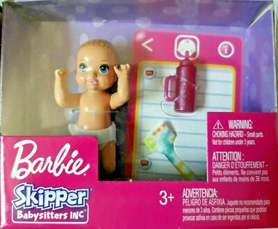 Mattel Barbie Skipper Babysitters INC Baby Diaper Bottle Blanket Set FHY76 FHY78