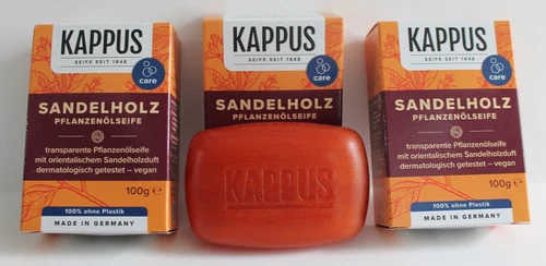 Kappus Sandelholz Seife Pflanzenölseife 3 x 100 g = 300 g, 100 % ohne Plastik - Bild 1 von 4