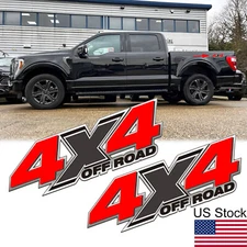 2Pcs Red 4x4 Off Road Rear Side Truck Bed Decal Vinyl Stickers For Ford F-150