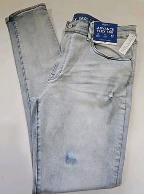 Arizona Jeans Mens Advanced Flex 360° Stacked Skinny Sz 38 Lt Sanded Bleach