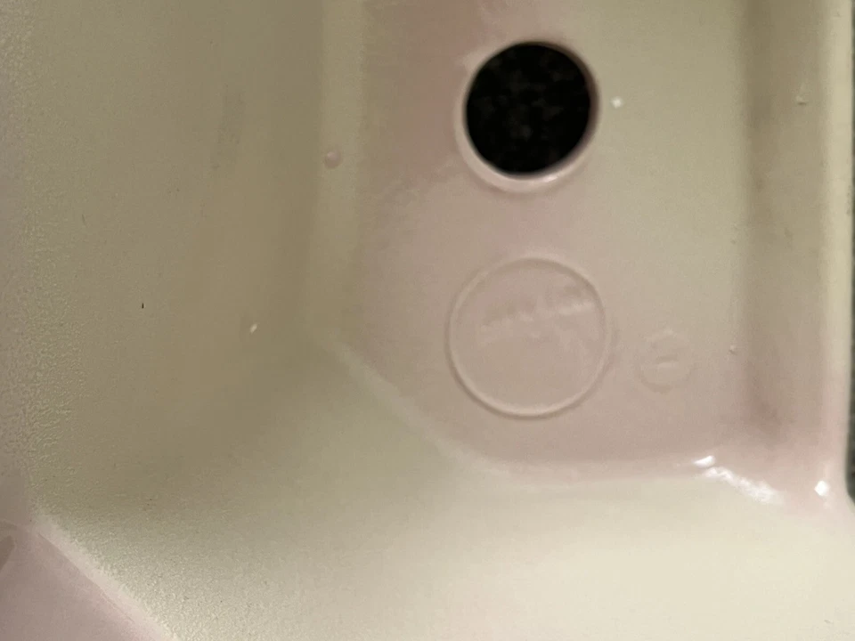 Vintage 19”x17” Eljer Pink Bathroom Sink One Of A Pair - Image 3 of 4