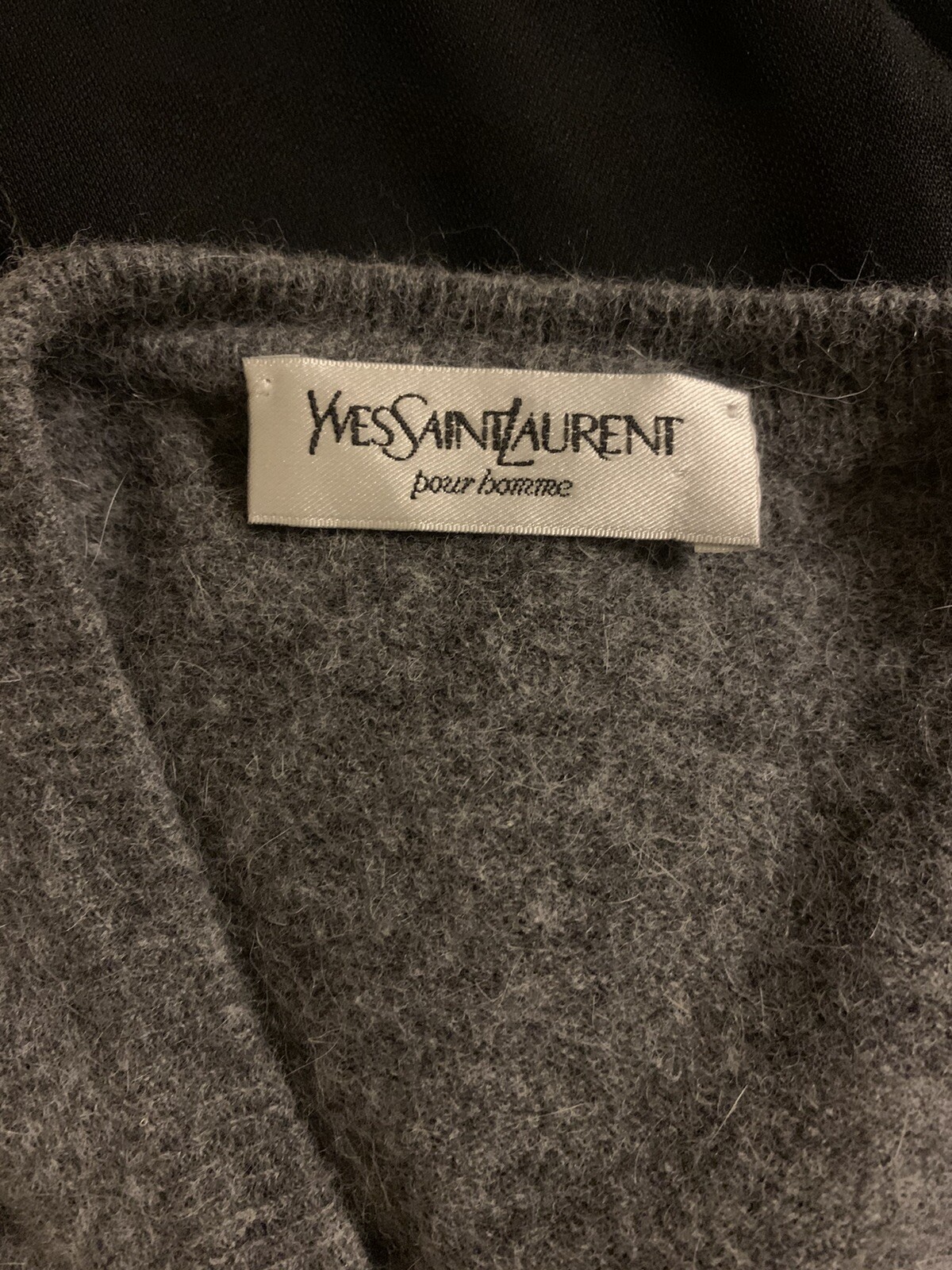 SAINT LAURENT Maglione uomo YSL collo a V grigio lana prezzo originale $850 S 44