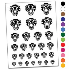 Fierce Monkey King Head Temporary Tattoo Water Resistant Set