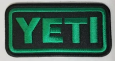 Embroidered YETI Patch approx 2X3.75" iron or sew green