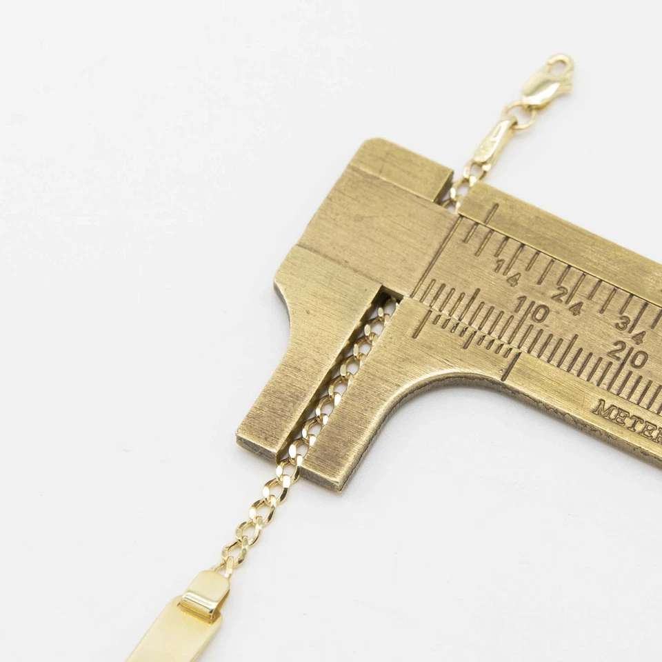 Kids Engravable ID Miami Curb Bracelet Real 10K Yellow Gold 6" - Image 3 of 4