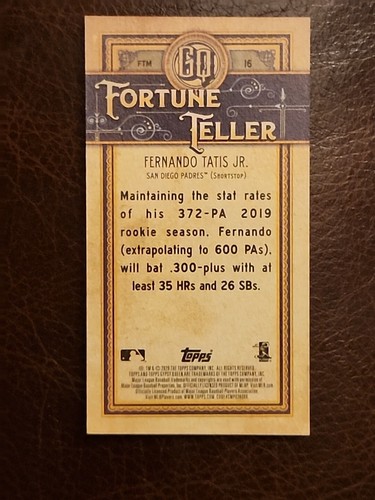Fernando Tatis Jr. 2020 Topps Gypsy Queen Fortune Teller FTM-16 San Diego Padres - Picture 5 of 5