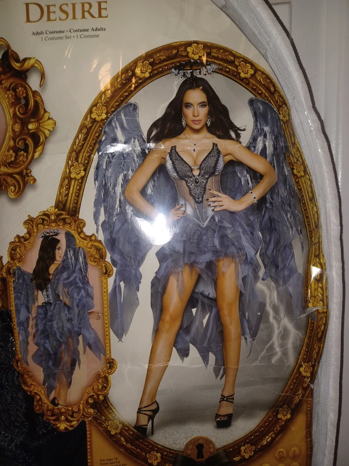 Dark Angels Desire Costume Halloween Corset Dress with Wings/ Halo Size Medium - Image 2 of 4