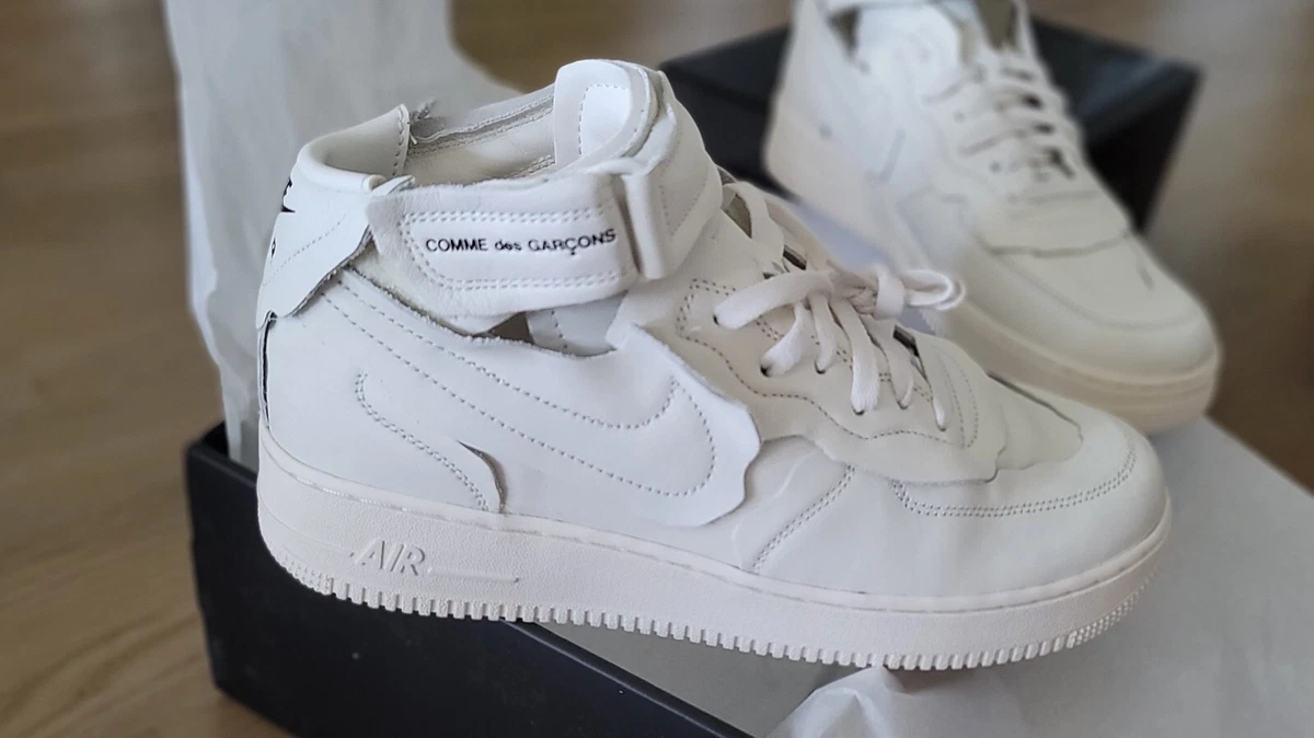 Nike Air Force 1 Mid Comme des Garcons CDG White Men's Size 10 DC3601-100