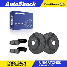Rear Drilled Slotted Brake Rotors Premium Ceramic Pads For Ford Mustang 2023 Rear Drilled Slotted Brake Rotors Premium Ceramic Pads For Ford Mustang 2023