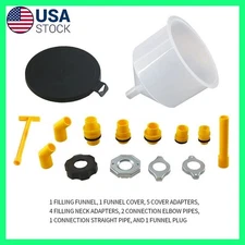 15 Piece Spill Proof Radiator Coolant Filling Funnel Kit Car Auto Fluid Oil Tool