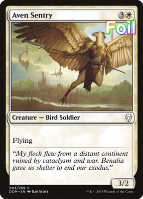 MTG DOM NM Common Aven Sentry #3 Foil