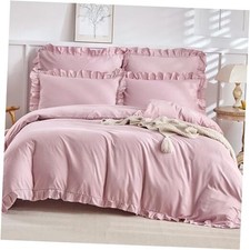 Girls Ruffle Duvet Cover Twin Twin 68 90 inch C: Pink Ruffle no Comforter 
