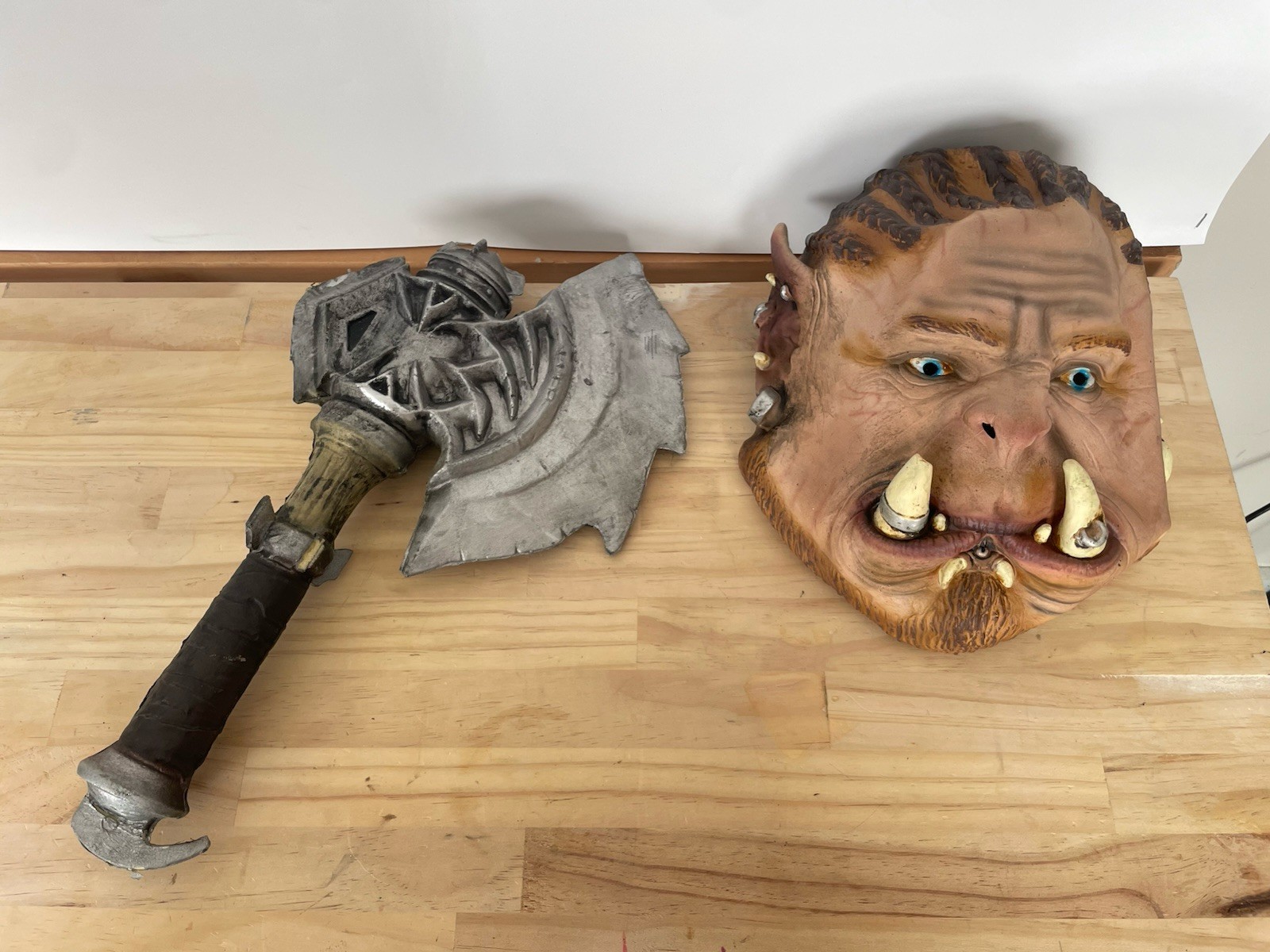 Warcraft Orc Warrior Durotan Adult Mask, 2016 Blizzard Entertainment Plus AXE