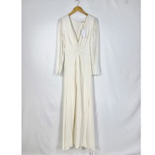 Reformation Gatsby Deep V Maxi Gown Dress Women’s 4 Ivory Wedding