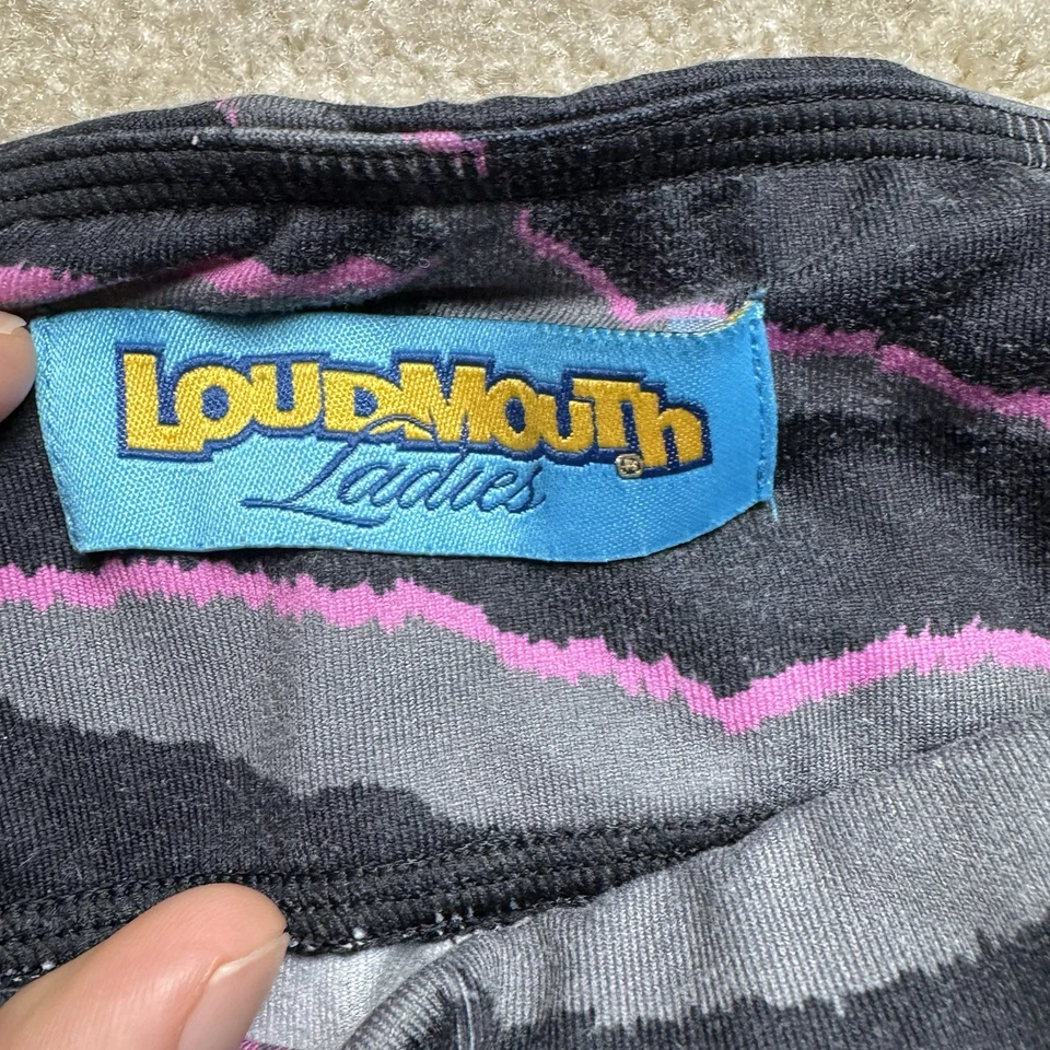 Loudmouth Damas Leggings Pantalones Rayas Cebra Mujer Pequeño Gris Foto 2 de 4