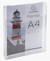 Exacompta Wand-Prospekthalter, A4 Hoch, 1 Fach, Glasklar