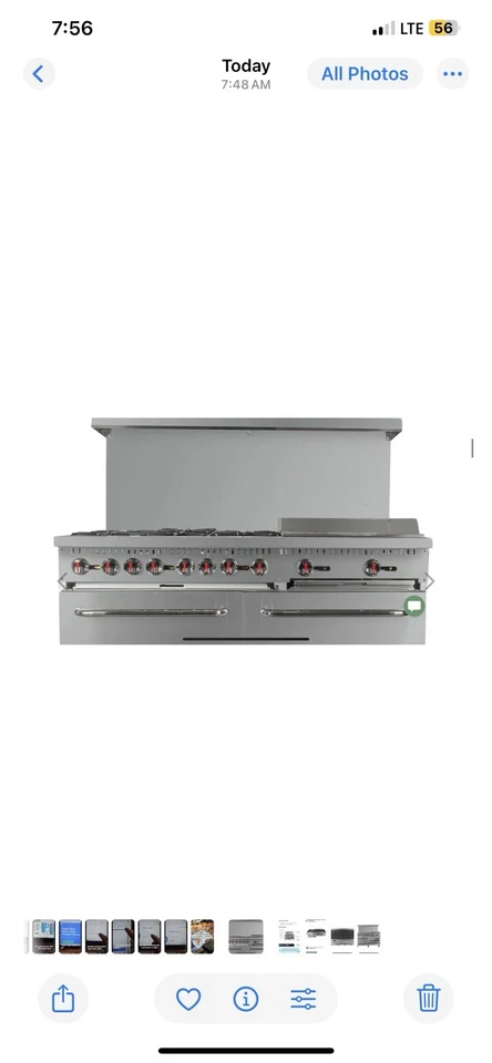 Estufa de gas comercial