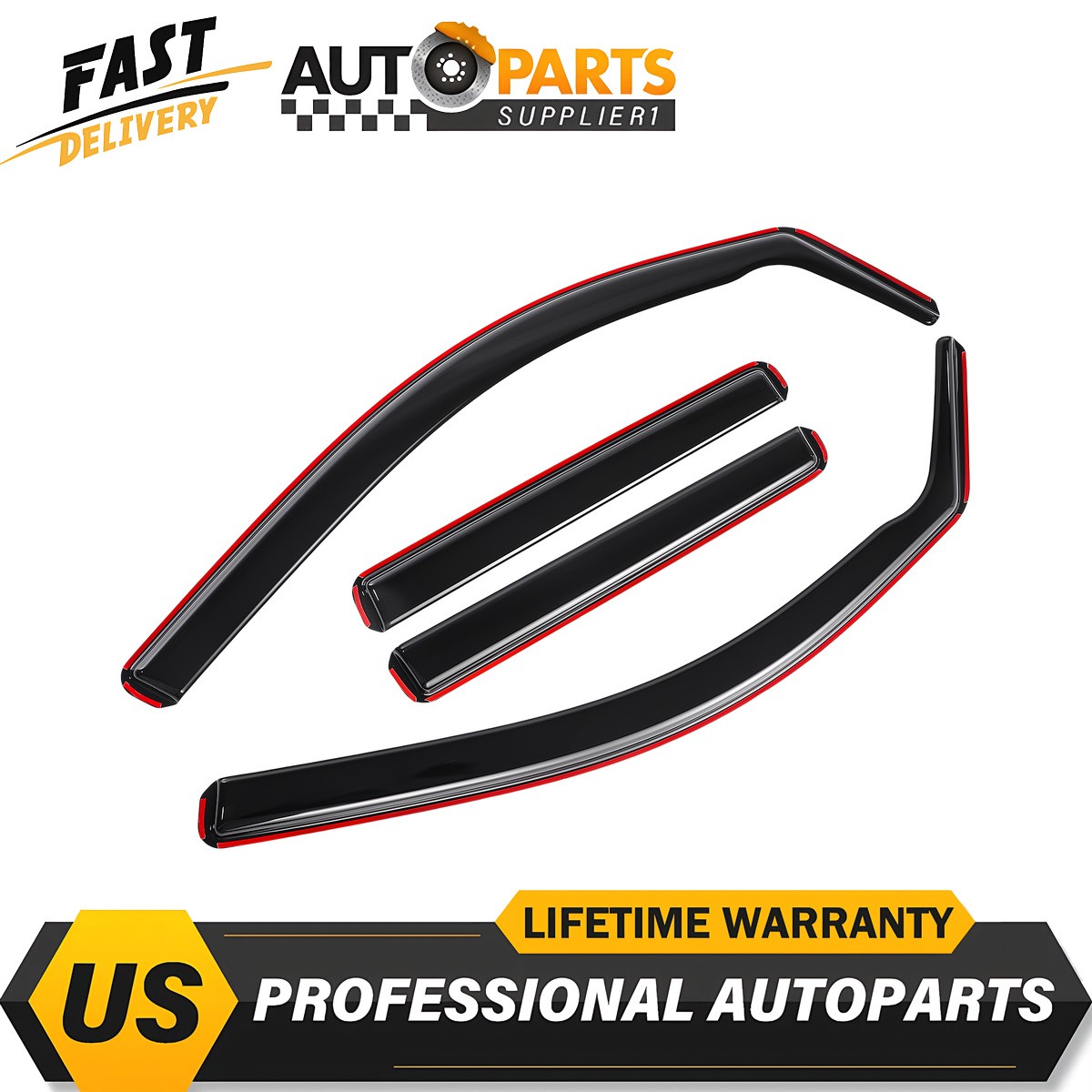 2024-2025 Toyota Tacoma Crew Cab Side Window Deflectors In-Channel Rain Guards