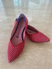 Rothy's The Point Original Pointed Toe Flats Red Apple Honeycomb Size 7.5