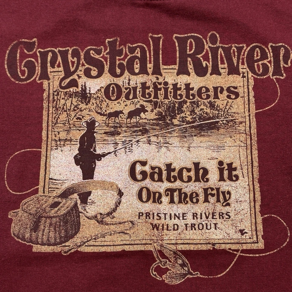 Винтажный Saddlebred толстовка мужской большой кристалл озера нахлыстом пуловер Y2K - Изображение 2 из 4