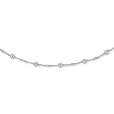Sterling Silver Rhodium-plated White Topaz Station Necklace 36"