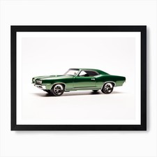 Toy Car 67 Pontiac Gto Green Art Pr Framed Wall Art Poster Canvas Print Picture
