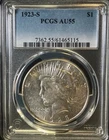 1923-S Peace Dollar San Francisco PCGS AU55 Silver $1 KM#150