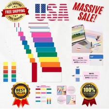 Self-Adhesive Sticky Tabs Set - 500 Colorful Index Markers for Documents  Books