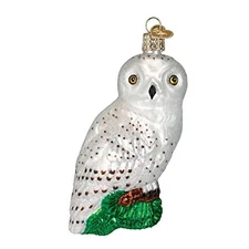Old World Christmas Great White Owl Glass Tree Ornament 4.75 Inch FREE BOX 16079