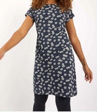 WEIRD FISH LADIES SHORT SLEEVE JERSEY NAVY FLORAL DRESS SIZE 8 NEW (REF 263)