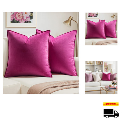 Sofakissen Dekokissen Satin 45x45 cm Pink Rose Reißverschluss