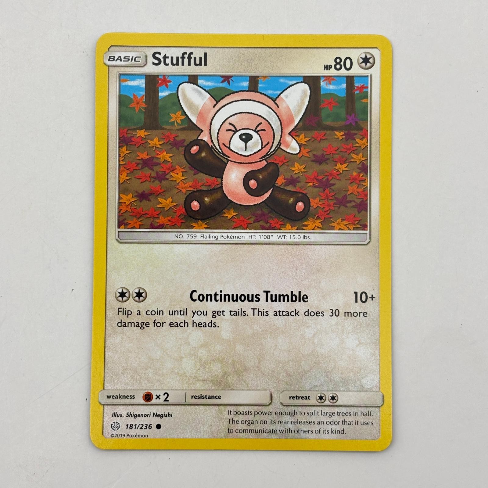Stufful 181/236 Common Cosmic Eclipse Pokemon Lightly Played