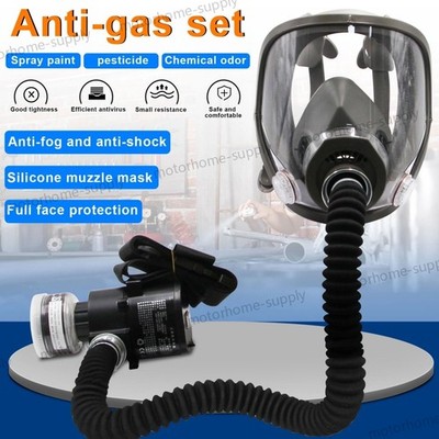 Full Face Gas Portable Electric Respirator Supplied Air Paint Spraying Chemical