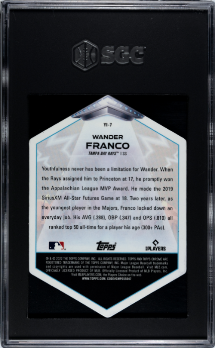 2022 Topps Cosmic Chrome #YI-7 Wander Franco Youth Invasion SGC 10