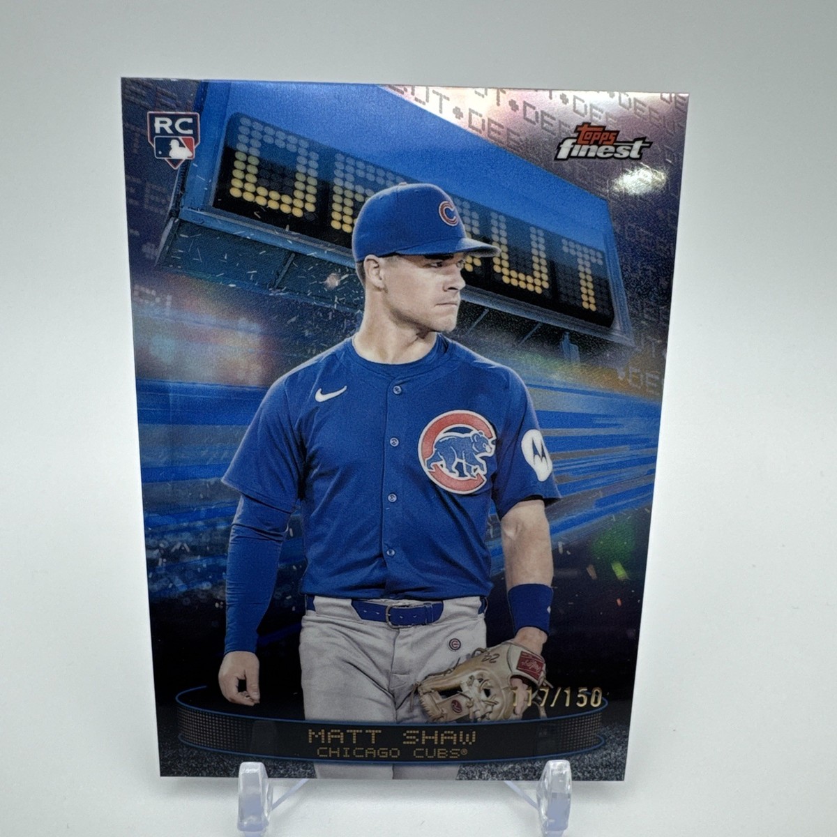 2025 Topps Finest MATT SHAW Debut Sky Blue Refractor #/150 RC Cubs