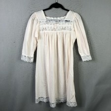 Vintage Christian Dior Nightgown Womens S Pink Cotton Lace Chemise Victorian