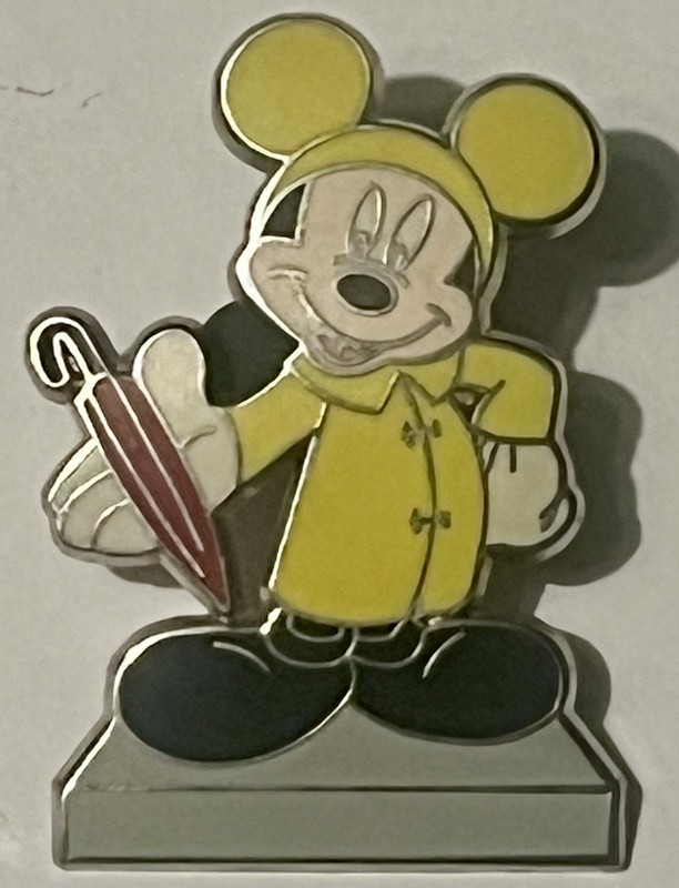 Disney 75 Years InspEARations Statue - Mickey Mouse Reigns Rain Coat Trading Pin