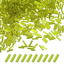 1800-Pack Bugle Beads, 2x7mm Tube Beads Kit for DIY Craft Olive Green 