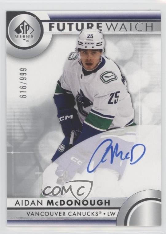 2023-24 SP Authentic Future Watch 616/999 Aidan McDonough #144 Rookie Auto RC