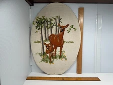 Sunset Stitchery Kit Doe Fawn 1976 Deer Embroidery Sunset Designs Finished