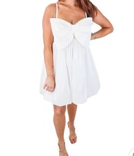 Show Me Your Mumu White Bubble Dress With Bow Size Large