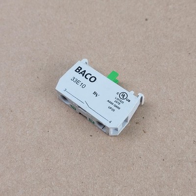 Baco 33E10 Contact Block, Normally Open, 240 Volts, 3 Amps - USED