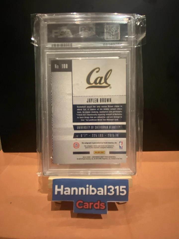 КАРТОЧКА ДЕБЮТАНТА С АВТОГРАФОМ ДЖЕЙЛЕНА БРАУНА 2016 PANINI CONTENDERS PROJECT TIX КЛАСС PSA NO80/99 - Изображение 2 из 2