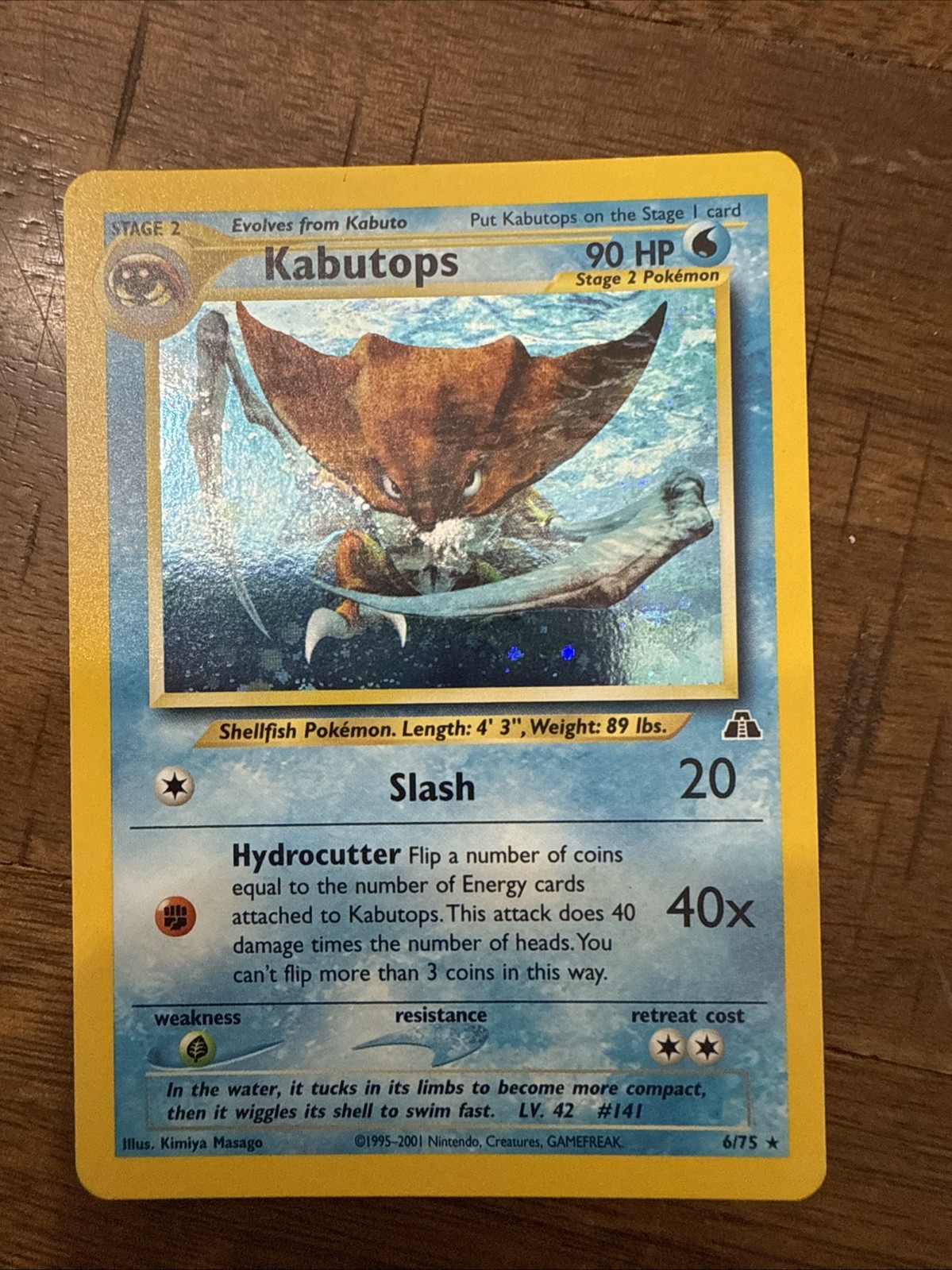 Pokémon TCG Neo Discovery Kabutops Holo NM 6/75
