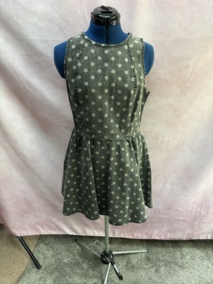 Neon Rose NWT Black Denim Polka Dot Dress Size 14
